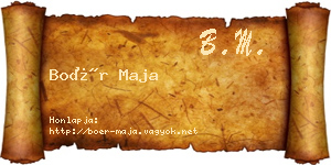 Boér Maja névjegykártya